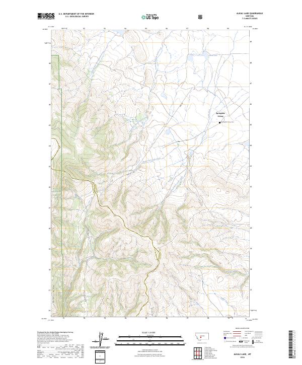 US Topo 7.5-minute map for Alkali Lake MT