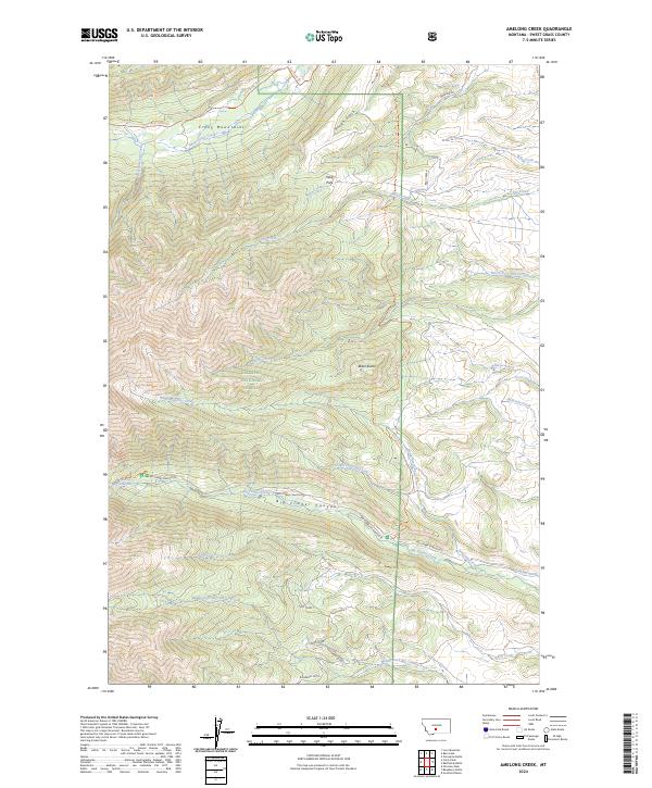 US Topo 7.5-minute map for Amelong Creek MT