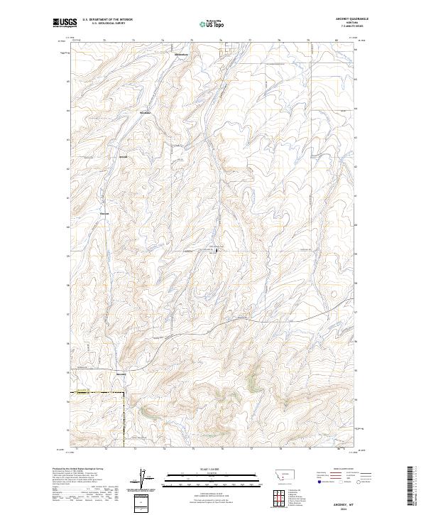 US Topo 7.5-minute map for Anceney MT