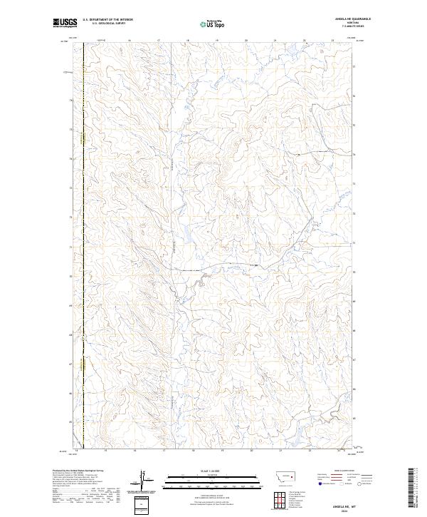 US Topo 7.5-minute map for Angela NE MT