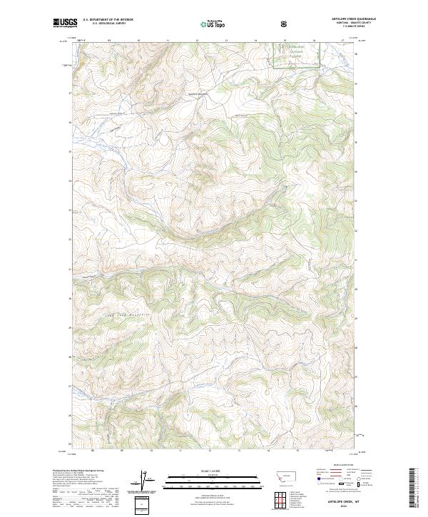 US Topo 7.5-minute map for Antelope Creek MT