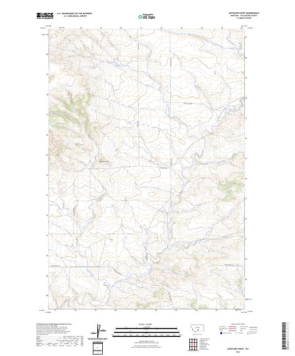 US Topo 7.5-minute map for Antelope Point MT