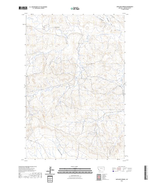 US Topo 7.5-minute map for Antelope Springs MT