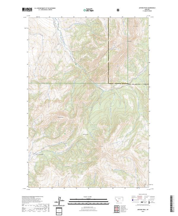 US Topo 7.5-minute map for Antone Peak MT