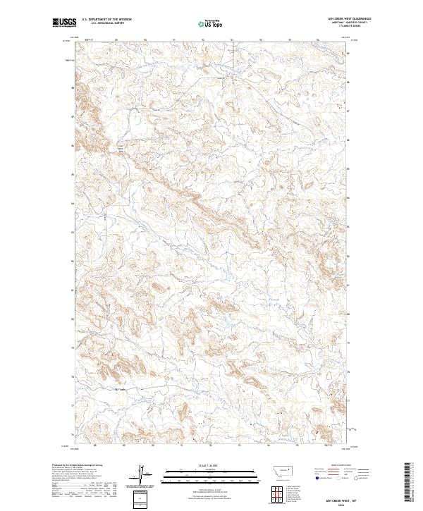 US Topo 7.5-minute map for Ash Creek West MT