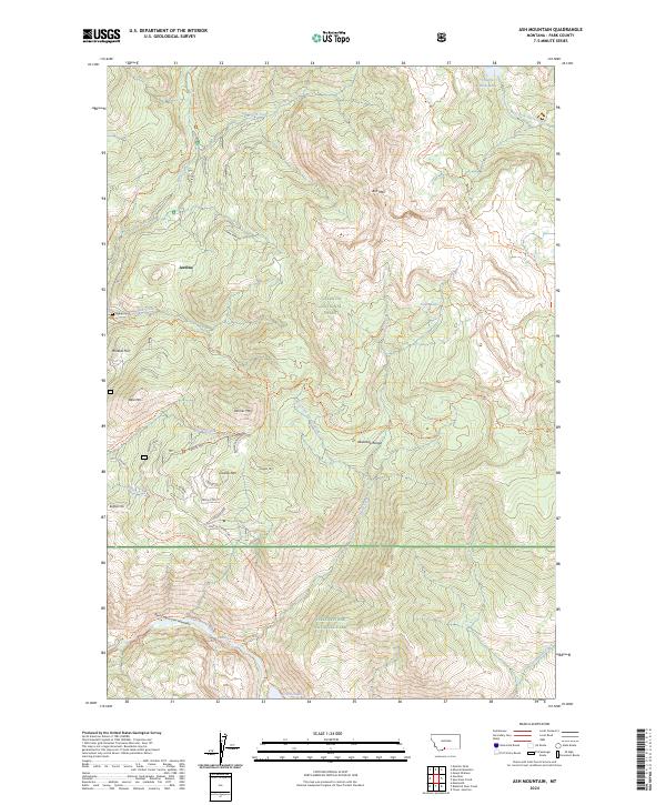 US Topo 7.5-minute map for Ash Mountain MT