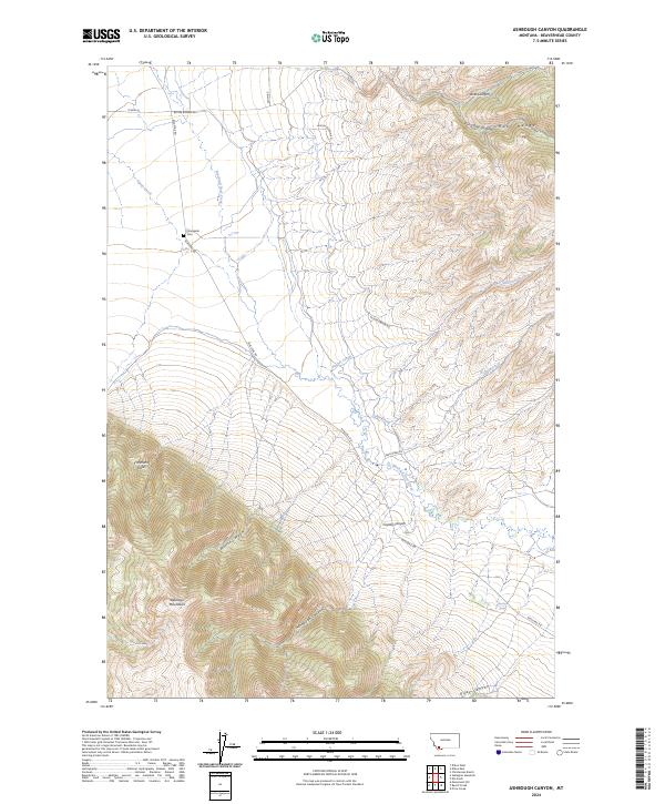 US Topo 7.5-minute map for Ashbough Canyon MT