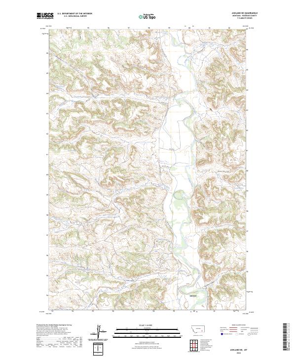 US Topo 7.5-minute map for Ashland NE MT