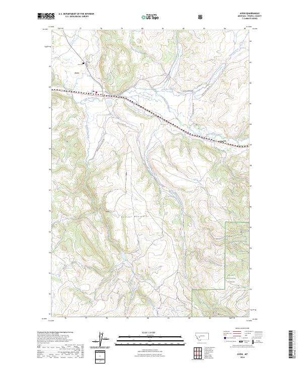 US Topo 7.5-minute map for Avon MT – American Map Store