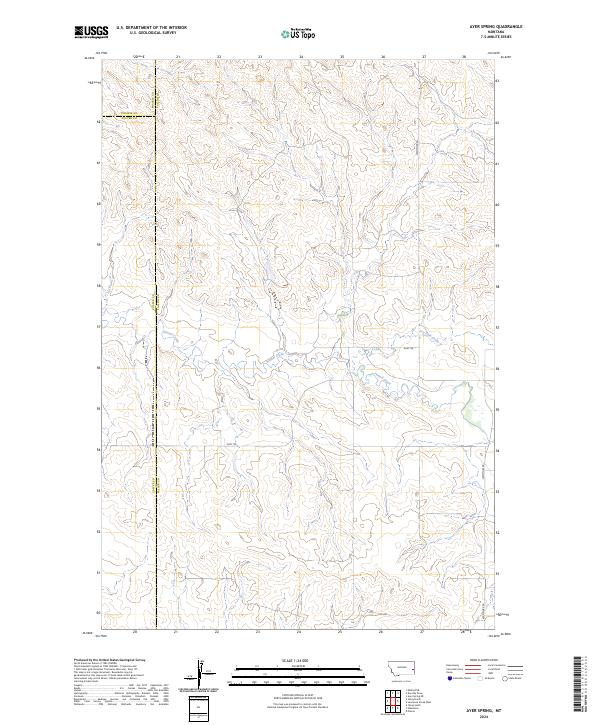 US Topo 7.5-minute map for Ayer Spring MT