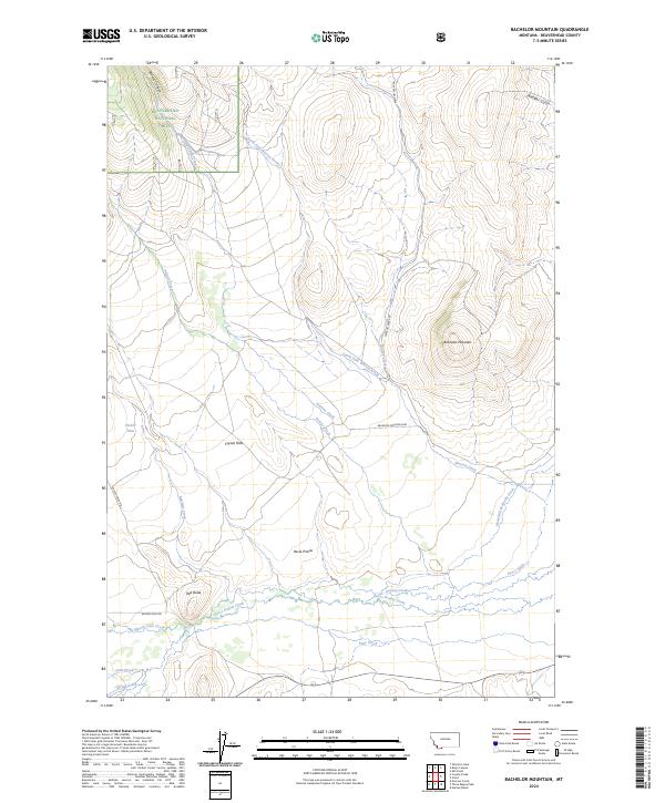 US Topo 7.5-minute map for Bachelor Mountain MT