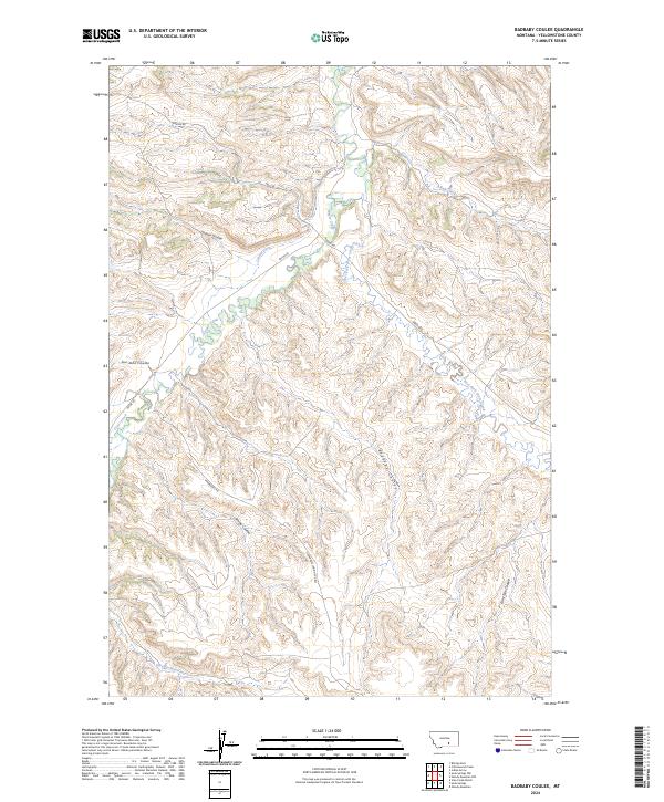 US Topo 7.5-minute map for Badbaby Coulee MT