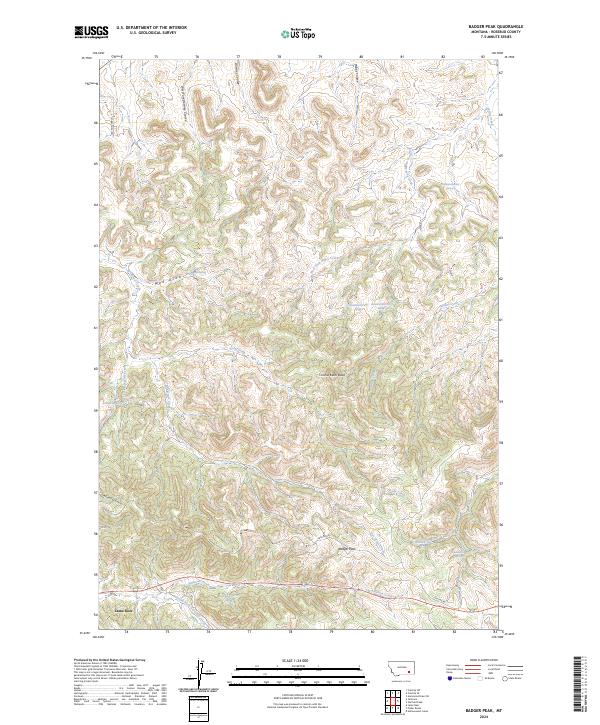 US Topo 7.5-minute map for Badger Peak MT