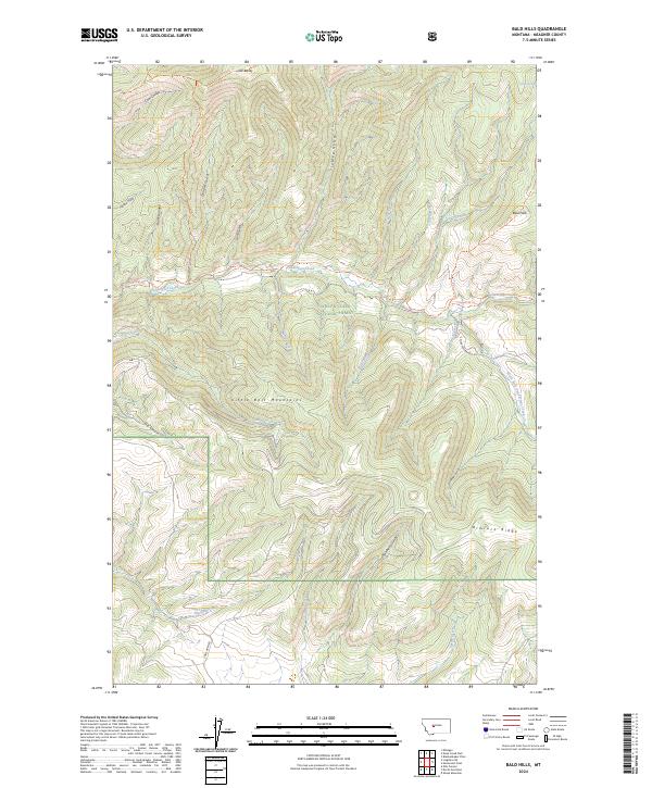 US Topo 7.5-minute map for Bald Hills MT