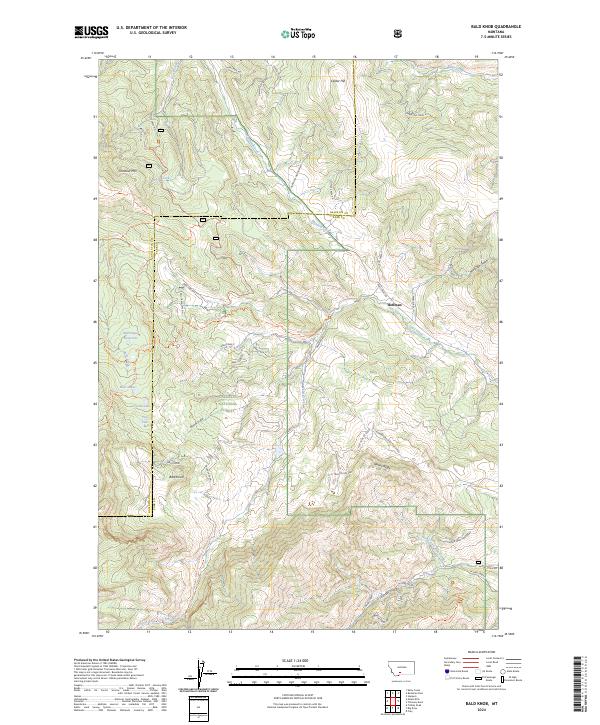 US Topo 7.5-minute map for Bald Knob MT