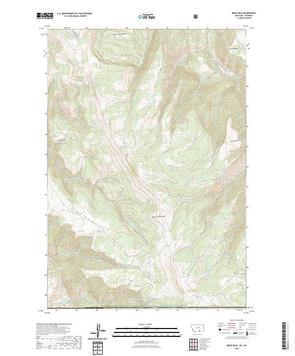 US Topo 7.5-minute map for Bear Hole MTWY