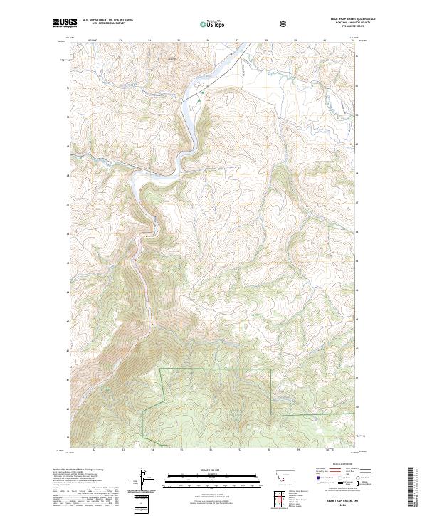 US Topo 7.5-minute map for Bear Trap Creek MT