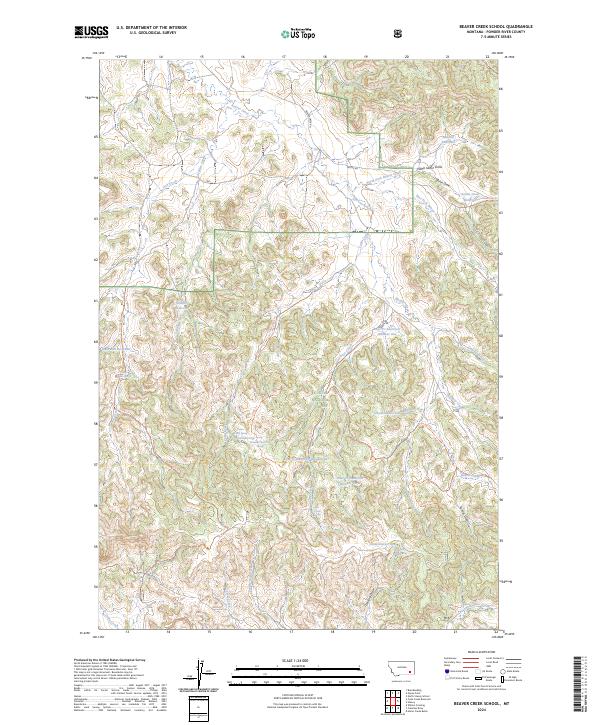 US Topo 7.5-minute map for Beaver Creek School MT