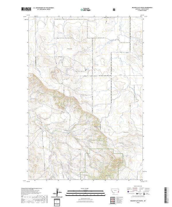 US Topo 7.5-minute map for Beaver Flats South MT