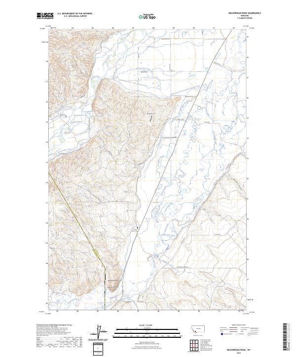 US Topo 7.5-minute map for Beaverhead Rock MT