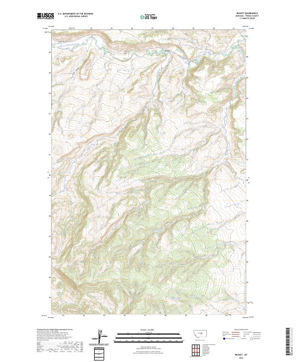 US Topo 7.5-minute map for Becket MT