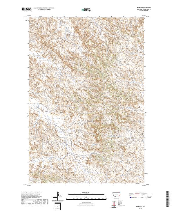 US Topo 7.5-minute map for Beebe SW MT