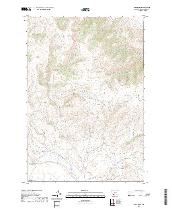 US Topo 7.5-minute map for Beech Creek MT