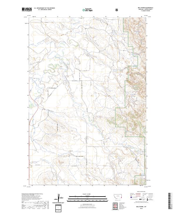 US Topo 7.5-minute map for Belltower MT