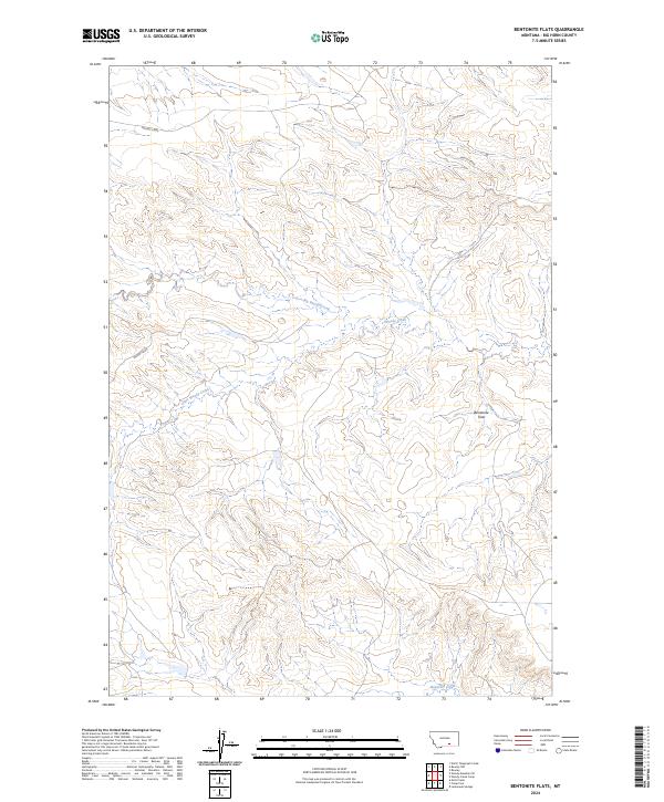 US Topo 7.5-minute map for Bentonite Flats MT