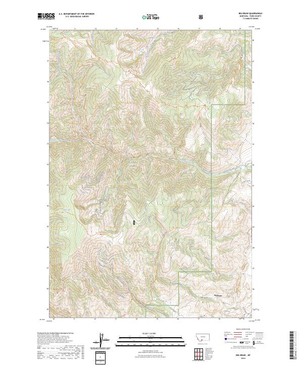 US Topo 7.5-minute map for Big Draw MT