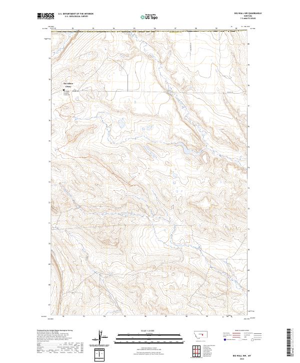 US Topo 7.5-minute map for Big Wall NW MT