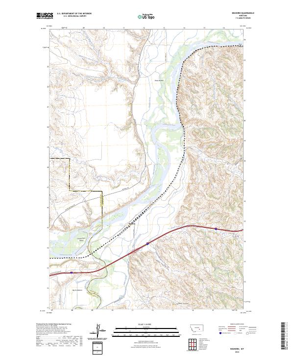 US Topo 7.5-minute map for Bighorn MT