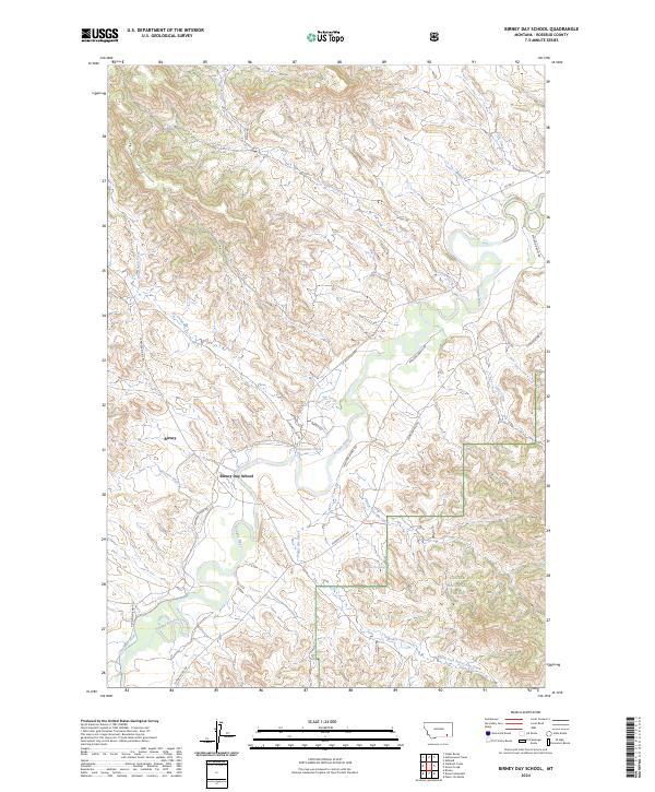 US Topo 7.5-minute map for Birney Day School MT