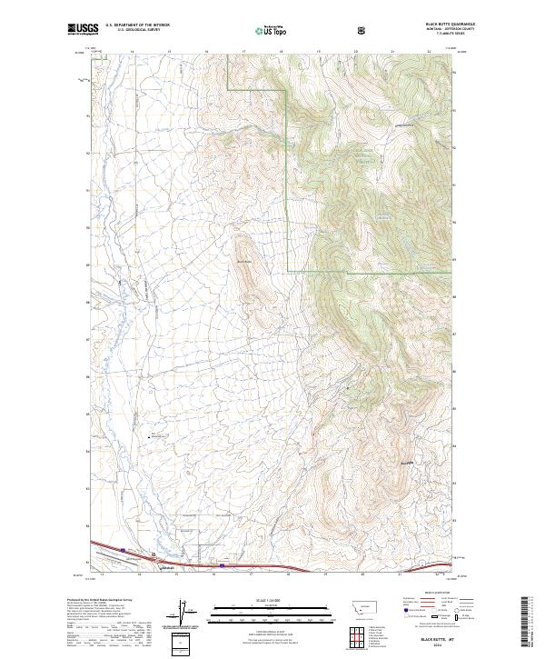 US Topo 7.5-minute map for Black Butte MT