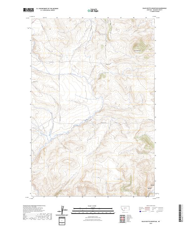 US Topo 7.5-minute map for Black Butte Mountain MT