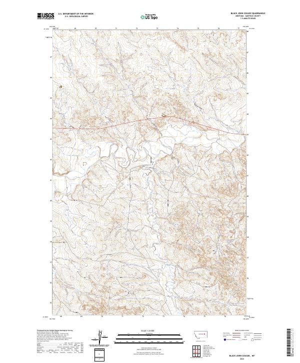 US Topo 7.5-minute map for Black John Coulee MT