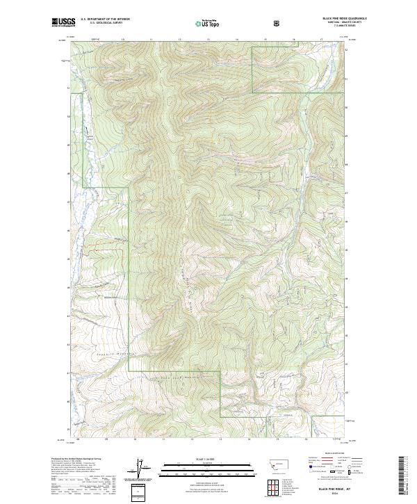 US Topo 7.5-minute map for Black Pine Ridge MT