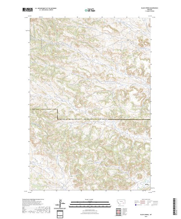 US Topo 7.5-minute map for Black Spring MT