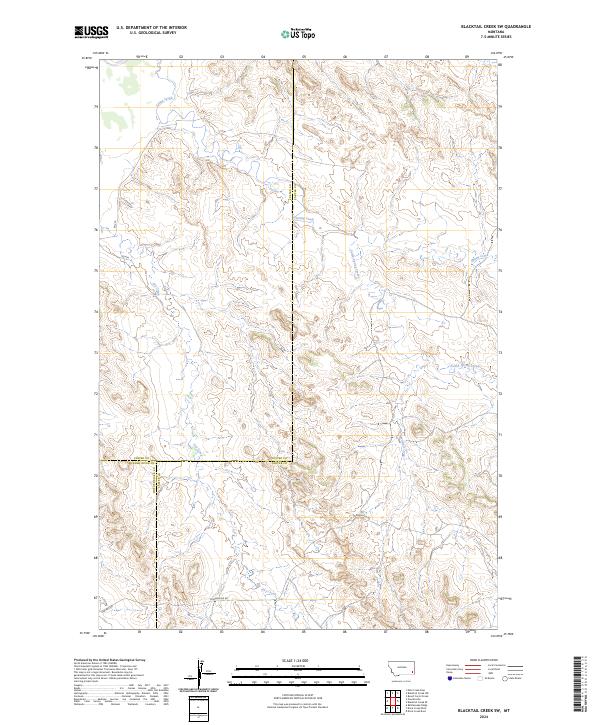 US Topo 7.5-minute map for Blacktail Creek SW MT