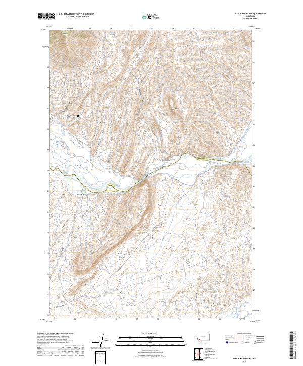 US Topo 7.5-minute map for Block Mountain MT