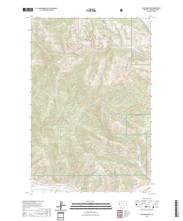 US Topo 7.5-minute map for Blue Mountain MT