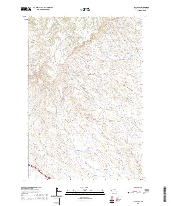 US Topo 7.5-minute map for Blue Spring MT