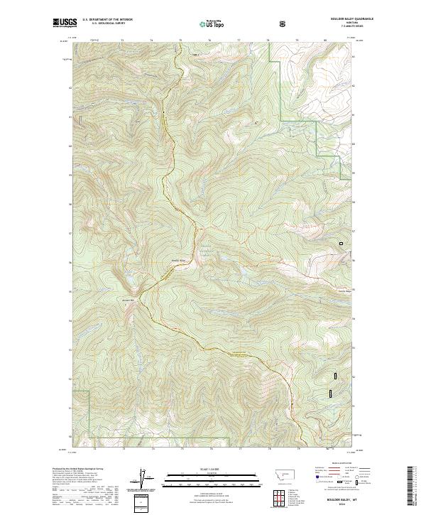 US Topo 7.5-minute map for Boulder Baldy MT