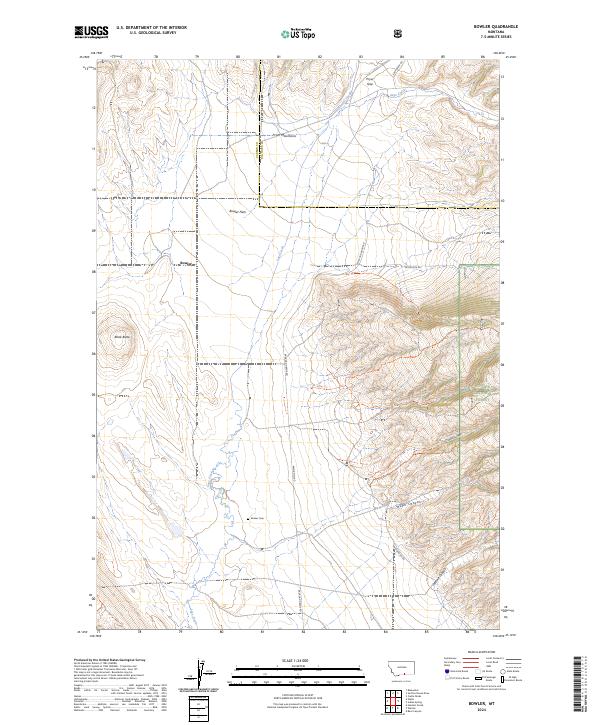 US Topo 7.5-minute map for Bowler MT