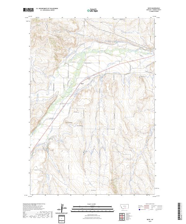 US Topo 7.5-minute map for Boyd MT