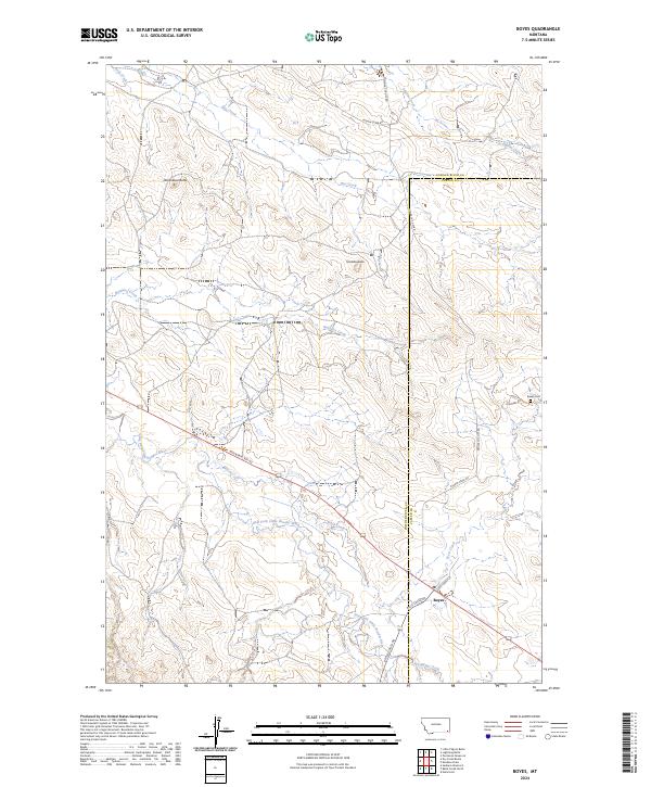 US Topo 7.5-minute map for Boyes MT