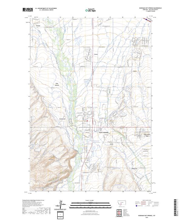 US Topo 7.5-minute map for Bozeman Hot Springs MT