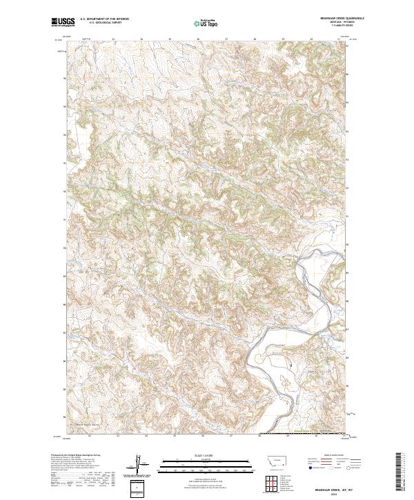 US Topo 7.5-minute map for Bradshaw Creek MTWY