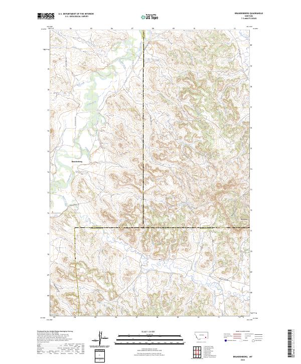 US Topo 7.5-minute map for Brandenberg MT