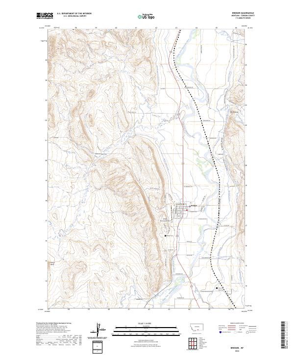 US Topo 7.5-minute map for Bridger MT